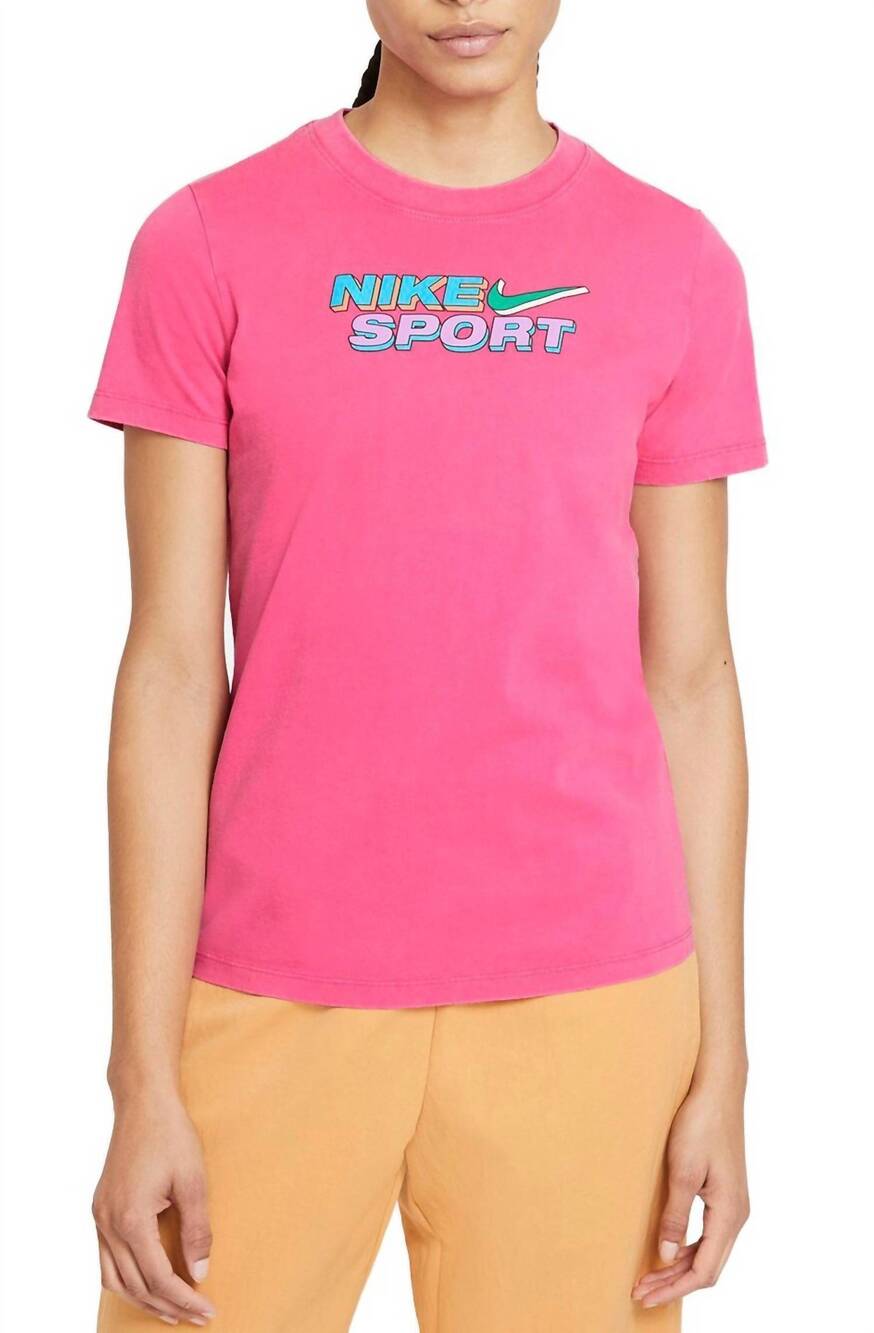 NEW NIKE cotton logo t-shirt in watermelon